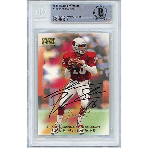Jake Plummer AZ Cardinals Autographed 1998 Skybox Card Beckett Authentic Slab - Picture 1 of 4